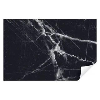 Wallarena Fototapete Küche Abwaschbar 250x60 Wandtapete Küchenrückwand Küchentapete, Glatt, Abstrakt, Marmor, Tapete inklusive Kleister Vliestapete Motivtapete schwarz