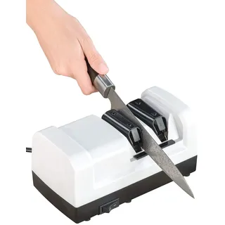 Rosenstein & Söhne Messerschleifer: Elektrischer Profi-Diamant-Messerschärfer, Grob- und Feinschliff, 60 W (Messerschleifgerät, Elektrischer Messerschleifer, Profis)