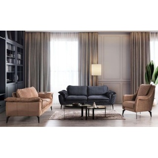 JVmoebel Sofa Sofagarnitur Italienische Stil Möbel Einrichtung Garnituren beige|blau
