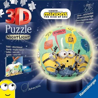 RAVENSBURGER 11180 3D Puzzle Nachtlicht PuzzleBall Minions 72 Teile