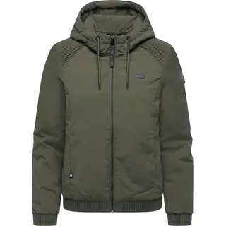 Bomberjacke RAGWEAR "Chinta Warm YOUMODO", Damen, Gr. M (38), olivgrün, Obermaterial: 100% Nylon. Innenfutter: 100% Polyester. Wattierung: 100% Polyester, loose fit hüftbedeckend, Ärmel ohne Ärmelschlitz Rippbündchen, Jacken Bomberjacke, Warme Übergangsjacke mit elastischen Bündchen