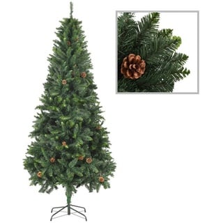 furnicato Künstlicher Weihnachtsbaum mit Kiefernzapfen Grün 210 cm grün