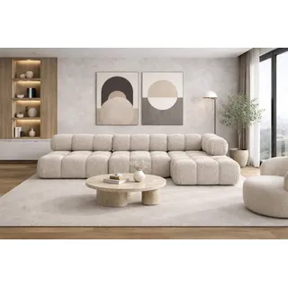 kaiser möbel Eckcouch Bouclé-Stoff 2-Sitzer Beige