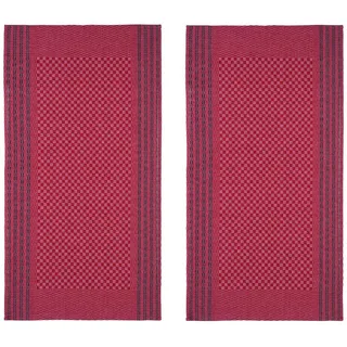 WestCraft Geschirrtuch Grubentuch Grubentücher Küchentuch Halbleinen - 50 x 100 cm - kariert, (2-tlg), DAS ORIGINAL! waschbar bis 95 Grad Geschirrtuch aus Leinen & Baumwolle rot|schwarz 50 cm x 100 cm