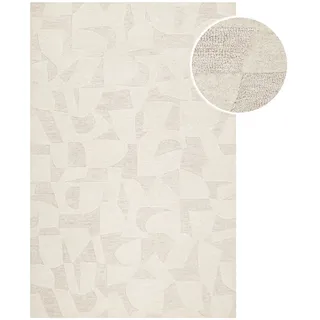 Teppich WECON HOME "Ocean State", beige (creme weiß), B:80cm H:10mm L:150cm, Schurwolle, Teppiche, Teppich, handgefertigt, gemustert, pflegeleicht, Wolle, Wohnzimmer, Esszimmer