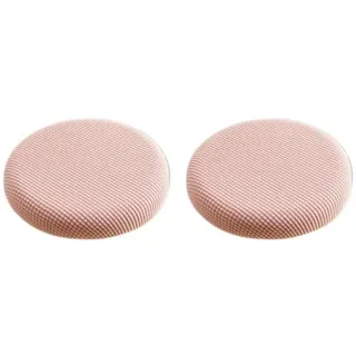 Agger Stuhlhusse 2 Stück Hocker Bezug Rund Luxuriöser Stoff, Durchmesser 30-40cm, Rund Dehnbar Knitterfrei Waschbar Staubdicht Hocker Bezug rosa