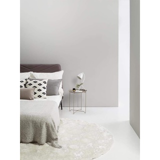 benuta Nest Hochflorteppich Whisper - Kunstfaser - Rund & im Style: Uni, Elegant - Pflegeleicht für Wohnzimmer Schlafzimmer, Weiß, ø 160 cm rund