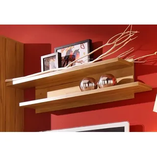 Wandregal VOGL MÖBELFABRIK "Toronto", beige (kernbuche), B:121cm H:28cm T:22cm, Regale, Wandregal, mit 2 Ablagen