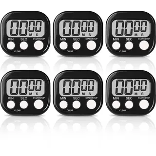 6 Pcs Kurzzeitwecker Digital Küchentimer Digital, Timer Digital, Digitaler Küchentimer, Countdown Stoppuhr Küche, Digital Timer Deutlich Zeigen Küchentimer Magnetisch Stoppuhr Timer Zum Kochen Backen