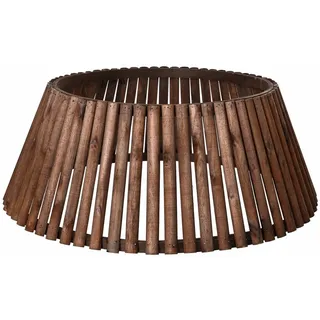 Kaemingk Künstlicher Weihnachtsbaum Everlands, Baumring Braun Holz H: 25 cm, Ø: 57 cm, für Bäume bis 1,8 m, Holzring, Baumrock, Abdeckung, Baumkragen