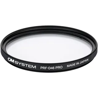 OM System PRF-D46 PRO MFT Schutz Filter (46 mm, Schutzfilter), Objektivfilter, Schwarz, Transparent