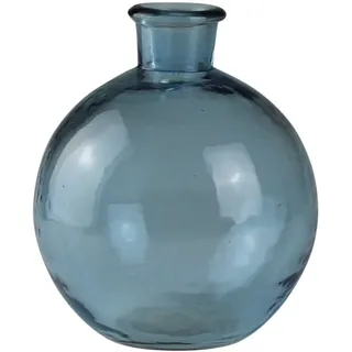 Dekovase AM DESIGN "Blau-glänzende Glasvase", blau, B:16cm H:18cm, Glas, Vasen, wertet jedes Blumenarrangement auf