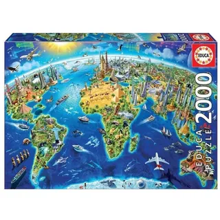 Educa 9217129 Wahrzeichen Welt, 2000 Teile Puzzle