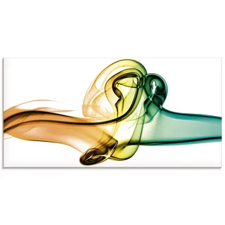 ARTland Wanddeko Glasbilder Wandbild Glas Bild einteilig 60x30 cm Querformat Abstrakte Kunst Rauch Wellen Farben Bunt S6OV