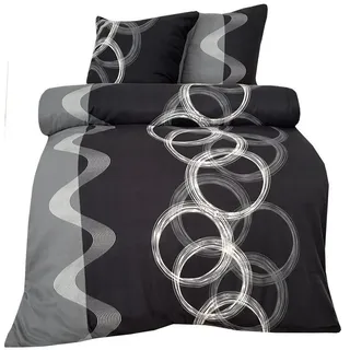 Leonado Vicenti Bettwäsche 3 tlg Winter Bettwäsche Mikrofaser Thermofleece 200x200 cm warm SARAH, Fleece, 3 teilig, flauschig, warm schwarz