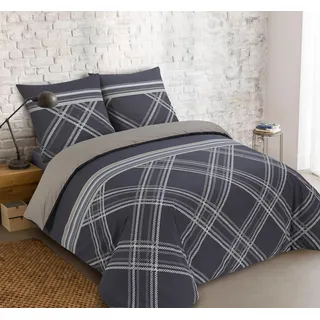Vision Wende-Bettwäsche William – Bettbezug 240 x 220 cm mit 2 passenden Kissenbezügen 65 x 65 cm – 100 % Baumwolle
