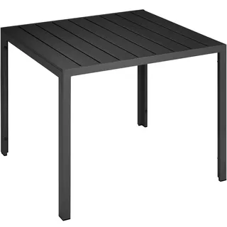 Tectake Maren Gartentisch 90 x 90 x 74,5 cm Schwarz
