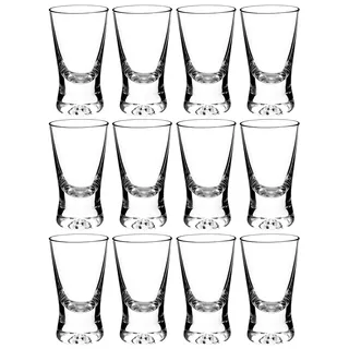 My-goodbuy24 Premium Schnapsgläser Shotgläser 12-teiliges Set Glas 2,5cl (25ml) - Standfest - Spülmaschinenfest - Pinnchen Wodka Ouzo Vodka Tequila Whiskey Stamper