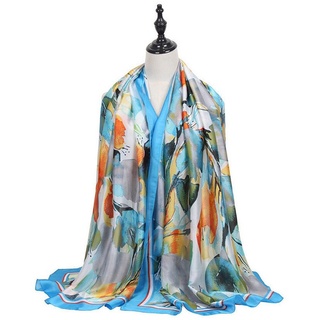 AUKUU Seidentuch Modischer Modischer Schal für Damen doppelseitig bedruckter, Seidenschal Outdoor Sonnenschutz Schal