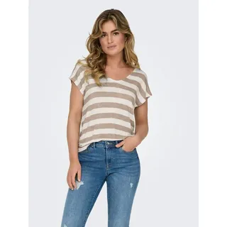 Only ONLLIRA LIFE V-Shirt Braun XL