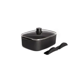 WOLL – Eco Logic QXR Bräter 29 x 22 cm, 4,5 l, 10 cm hoch, mit 2 Hebegriffen – PFAS-freier Antihaft-Bräter, backofenfest – Induktionsbräter – Auflaufform – Schmortopf, Schwarz