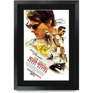 HWC Trading FR A3 Mission Impossible 5 Rogue Nation Filmplakat Tom Cruise Geschenke Gedrucktes Poster Signiertes Autogrammbild für Film-Erinnerungsstücke-Fans - A3 gerahmt