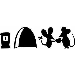 tradercat Wandaufkleber Wandtattoo Mauseloch Ratten - 18cmx7cm - für Wohnzimmer, Esszimmer, Küche, Schlafzimmer, Kinderzimmer, etc. – mit Anleitung