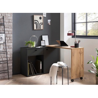 Schildmeyer Schreibtisch Tiny Working, praktisch im Home Office, Sideboard mit flexibler Arbeitsplatte schwarz