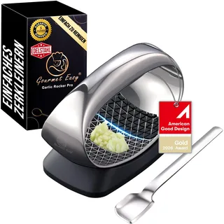 Gourmet Easy Knoblauchwippe Edelstahl, presst statt quetscht