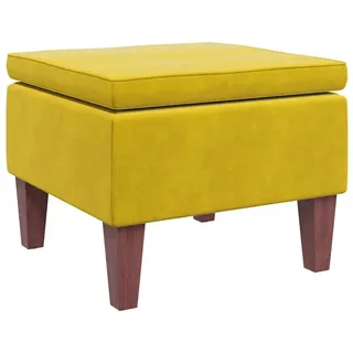 vidaXL Sitzhocker mit Holzbeinen 40 x 40 x 40 cm Gelb