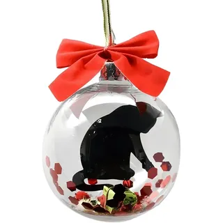 Lorrgasw Weihnachtskugel, Weihnachtsbaumschmuck, Durchsichtige, Ornament, Haus-HäNgekugel, Schwarze Katzen