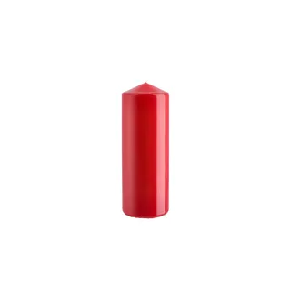 Stumpenkerze , rot , Wachs , Maße (cm): H: 16  Ø: 6