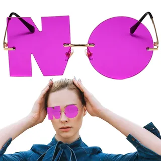 Facynde Unregelmäßige randlose Sonnenbrille,Unregelmäßige lustige Sonnenbrille | 2023 Brief Nr. Neuheit Brille Randloses Design Anti-UV Bequeme Sicht für Abschlussballparty