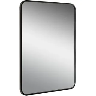 BD ART Wandspiegel Rechteckig 60x80 cm Schwarz – Moderner Holzrahmen aus MDF – Großer Dekospiegel für Flur Badezimmer & Wohnzimmer – Industrial Design Rahmenspiegel (Vertikal & Horizontal)