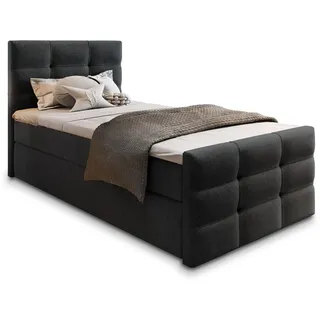 masseno Boxbett mit Bettkasten ¦ schwarz ¦ Maße cm B: 90 H: 98