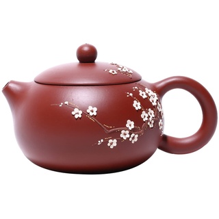 fanquare 250ml Handgemachte Chinesische Lila Ton-Teekannen,Pflaumen Blüten Muster Yixing Zisha Teekanne, Keramik Kungfu Tee-Set für Erwachsene