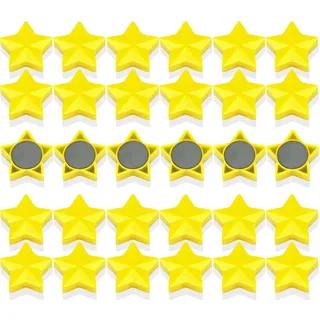 Yuiturt 30 Stück Gelb Sterne Magnete für Magnettafel,Magnet Kühlschrankmagnete Kühlschrank, 30mm Gelb Mini M agnete Whiteboar gelten für Magnettafel, Schule, Seminare, Kühlschrankmagnet Schließfächer