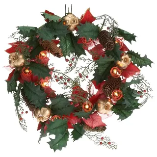 Dekokranz Näve 593821 Corona Weihnachtskranz Beleuchtung Dekolicht rot AT