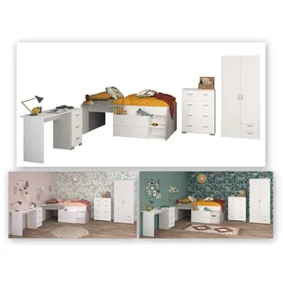Parisot Kinderzimmer 4-teilig "Milky 11" Weiß / Grey Loft