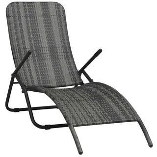 vidaXL Sonnenliege 141 x 61 x 95 cm grau klappbar