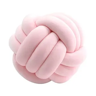 QVQV Knotenkissen, Couchkissen, Sofa Kissen, Knoten-Ball-Kissen, Deko Zierkissen, Geknotetes Kissen für Sofa, Rund Knoten Knoten, Knot Pillow Ball, Rosa, 20cm