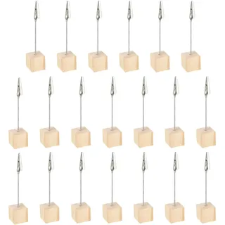 20 Stück Fotohalter mit Klammern - Memo Clip Halter Postkartenhalter Holz Tischkartenhalter mit Krokodilklammer Fotohalter Postkartenhalter geeignet für Heimdekoration Bilder Karten und Notizen