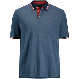 JACK & JONES Paulos Kurzarm-poloshirt Denim Blue / Detail Ps 4XL