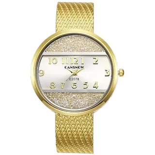 Edle Spangenuhr Damen in Gold & Silber Uhr Damen Uhr Goldene Damenuhr (Gold-Weiß)