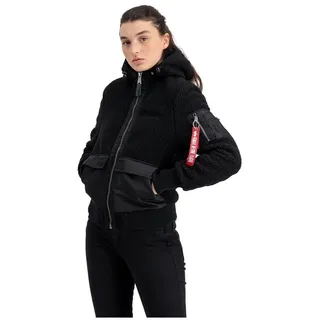 ALPHA INDUSTRIES Damen Alpha Industries Zip Hood Teddy Wmn Fliegerjacke für Damen Fliegerjacke (1er Pack)
