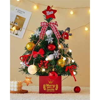 Rouemi Künstlicher Weihnachtsbaum Mini-Weihnachtsbaum, Weihnachtsbaumdekoration mit bunten Lichtern rot