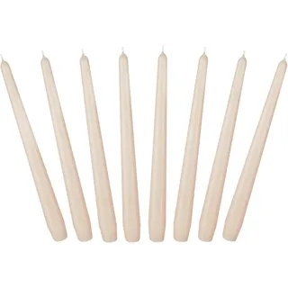 BRUBAKER 24 cm Spitzkerzen für Kerzenständer und Kerzenhalter - 8 Stück - lange, tropffreie Deko Kerzen mit langer Brenndauer - Leuchterkerzen Set Champagner