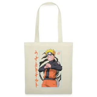 Spreadshirt Henkeltasche Naruto Shippuden Schriftzeichen-Design Stoffbeutel (1-tlg) beige