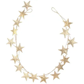 Florists Products Christbaumschmuck Weihnachtliche Sternengirlande in Gold, Metall, Retro