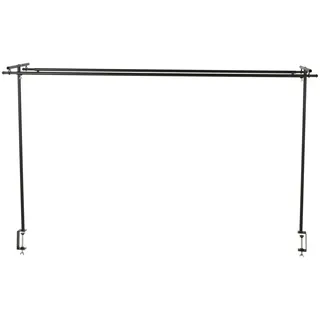 Spetebo Deko Tischgestell schwarz ausziehbar - 140-250 cm - Metall Dekostange mit Schraubklemmen - Tisch Dekoration Halter Stange Rahmen für Weihnachten Ostern Geburtstag Party